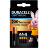 Алкални батерии АА Duracell Optimum MX1500 AA - 4 броя