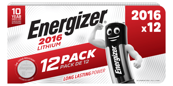 12 Литиеви батерии CR2016 Energizer ECR2016 - 3V