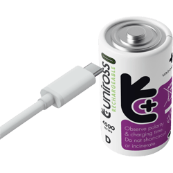2 Акумулаторни батерии D Li-Ion Uniross 1.5V 5000 mAh + USB Type C