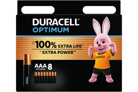 Алкални батерии ААА Duracell Optimum MX2400 AAA - 12 броя