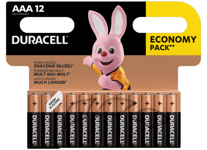 Алкални батерии ААА Duracell Basic MN2400 AAA - 12 броя